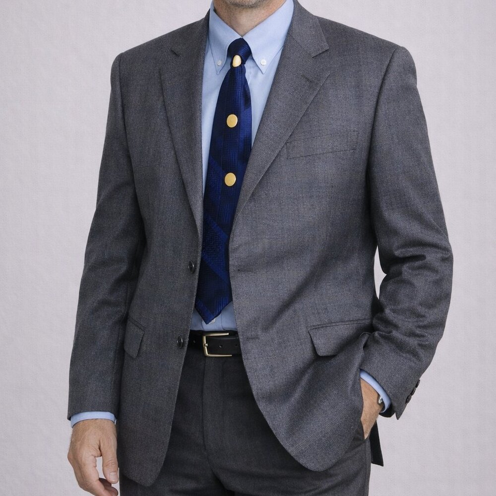 Versini Wool Blend 43R Tartan Pattern Sport Coat